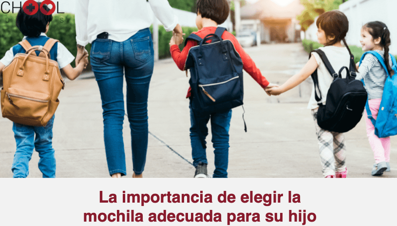 ¿Cómo debe ser la mochila escolar?